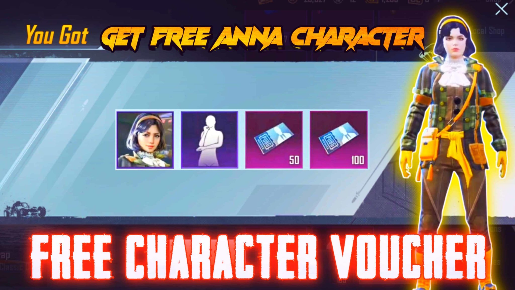 Get Free Anna Character In BGMIPUBG (Free Character Vouchers)