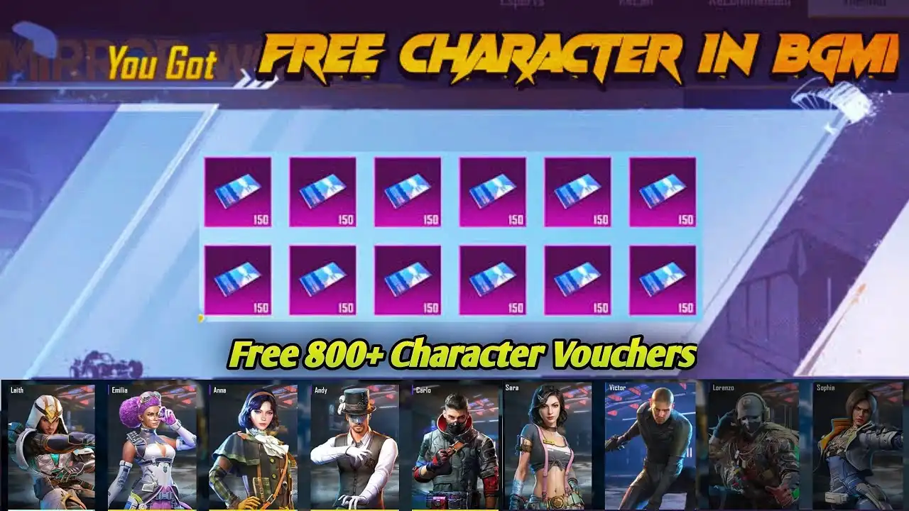 How to Get Free Character Voucher in BGMI - Free 800+ Character Voucher
