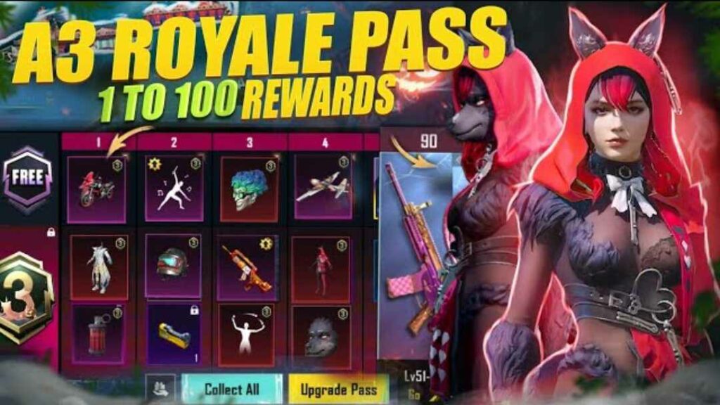 A3 Royale Pass Rewards 1 to 100 Leaks