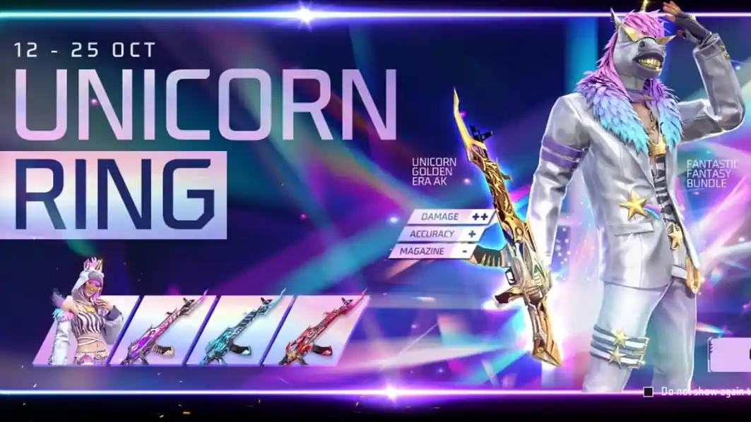 Garena Free Fire Redeem Codes for October 14: Get amazing rewards with the  Unicorn Ring Luck Royale event