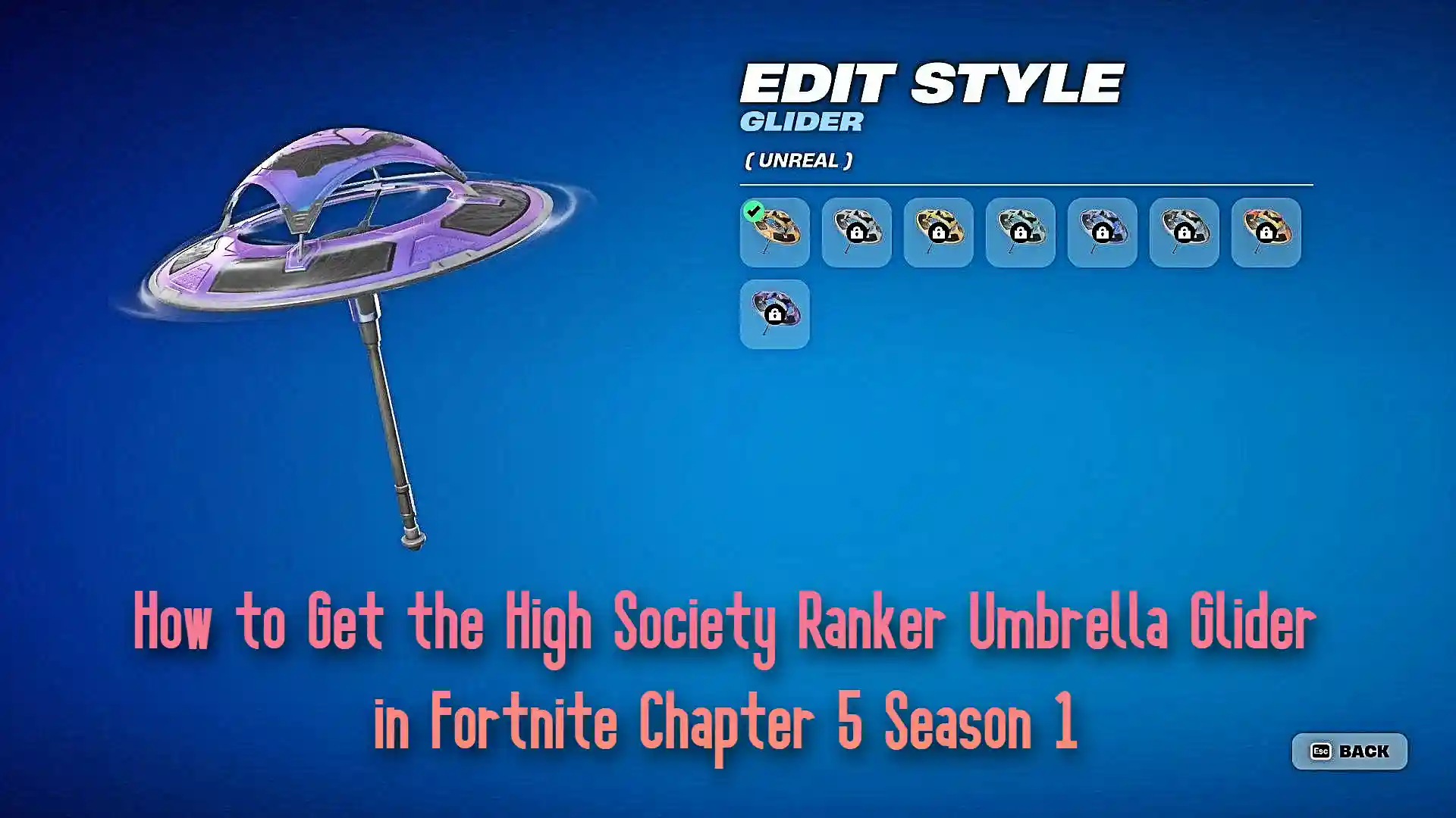 How to Get the High Society Ranker Umbrella Glider in Fortnite Chapter 5 Season 1